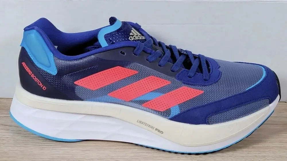 Adidas Adizero Rare Boston Run New Race Shoes Blue White Mens Size 9.5 Fast Ship